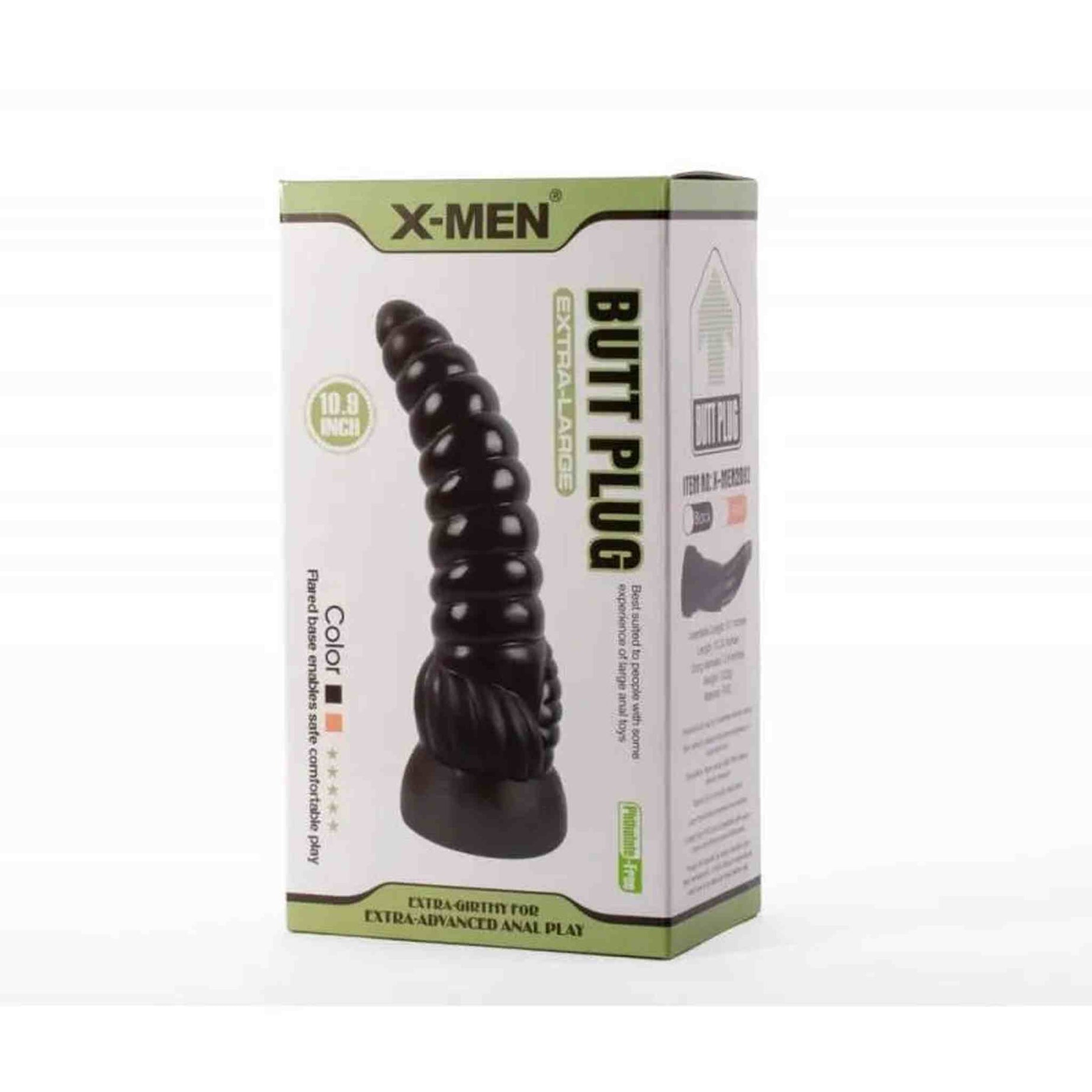 Dildo Nero a rilievi anulari 27.6 cm