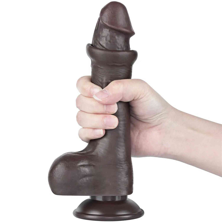 Black 8'' Uncapped Dildo