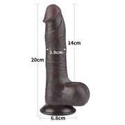 Dildo Scappellabile Nero 8″