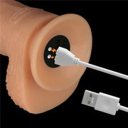 Dildo Vibrante Ricaricabile con Testicoli e Ventrosa 9.5″