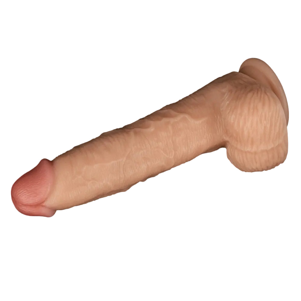Dildo Vibrante Ricaricabile con Testicoli e Ventrosa 9.5″