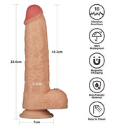 Dildo Vibrante Ricaricabile con Testicoli e Ventrosa 9.5″