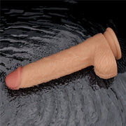 Dildo Vibrante Ricaricabile con Testicoli e Ventrosa 9.5″