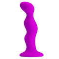Silicone Wavy Anal Dildo with Suction Cup - Purple