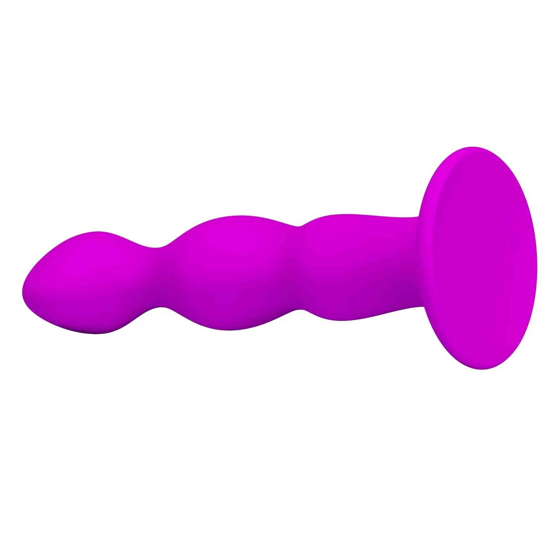 Dildo anale ondulato in silicone con ventosa - Viola