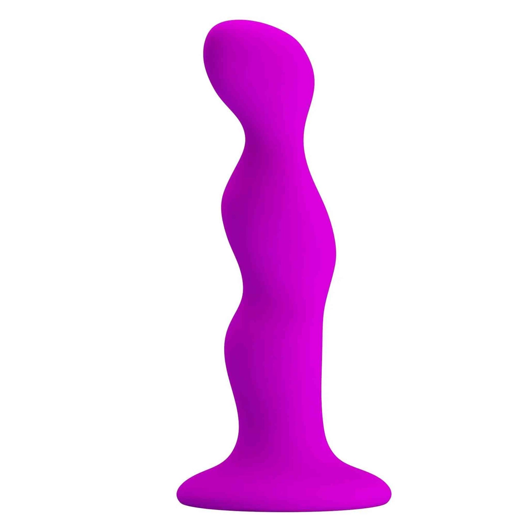 Dildo anale ondulato in silicone con ventosa - Viola