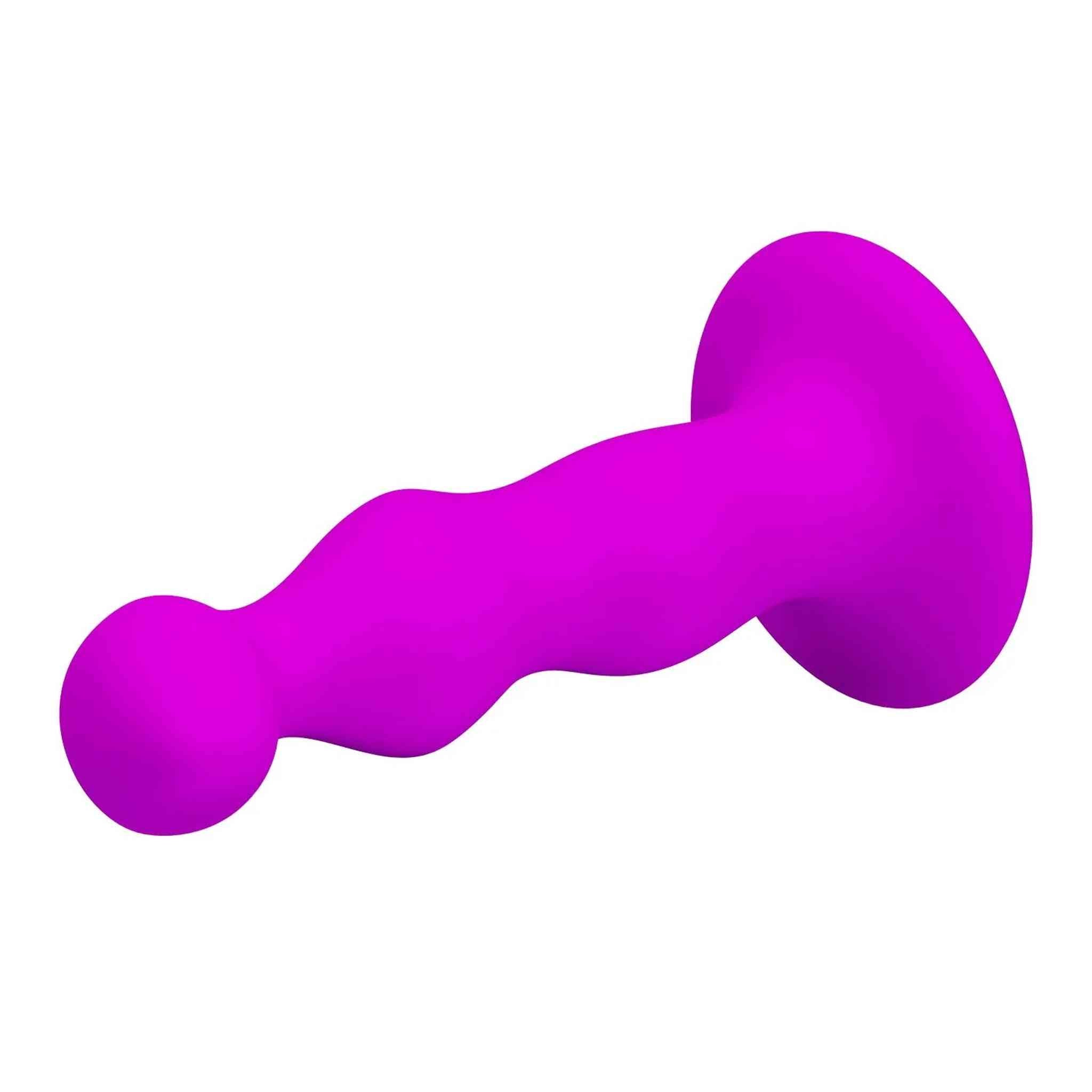 Dildo anale ondulato in silicone con ventosa - Viola