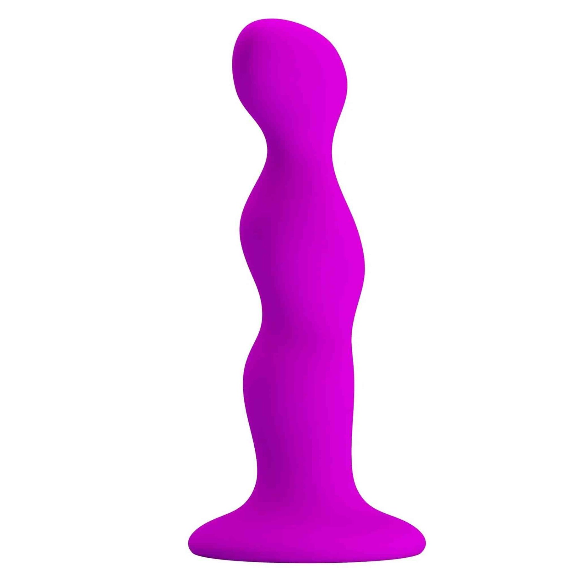 Dildo anale ondulato in silicone con ventosa - Viola
