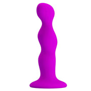 Dildo anale ondulato in silicone con ventosa - Viola