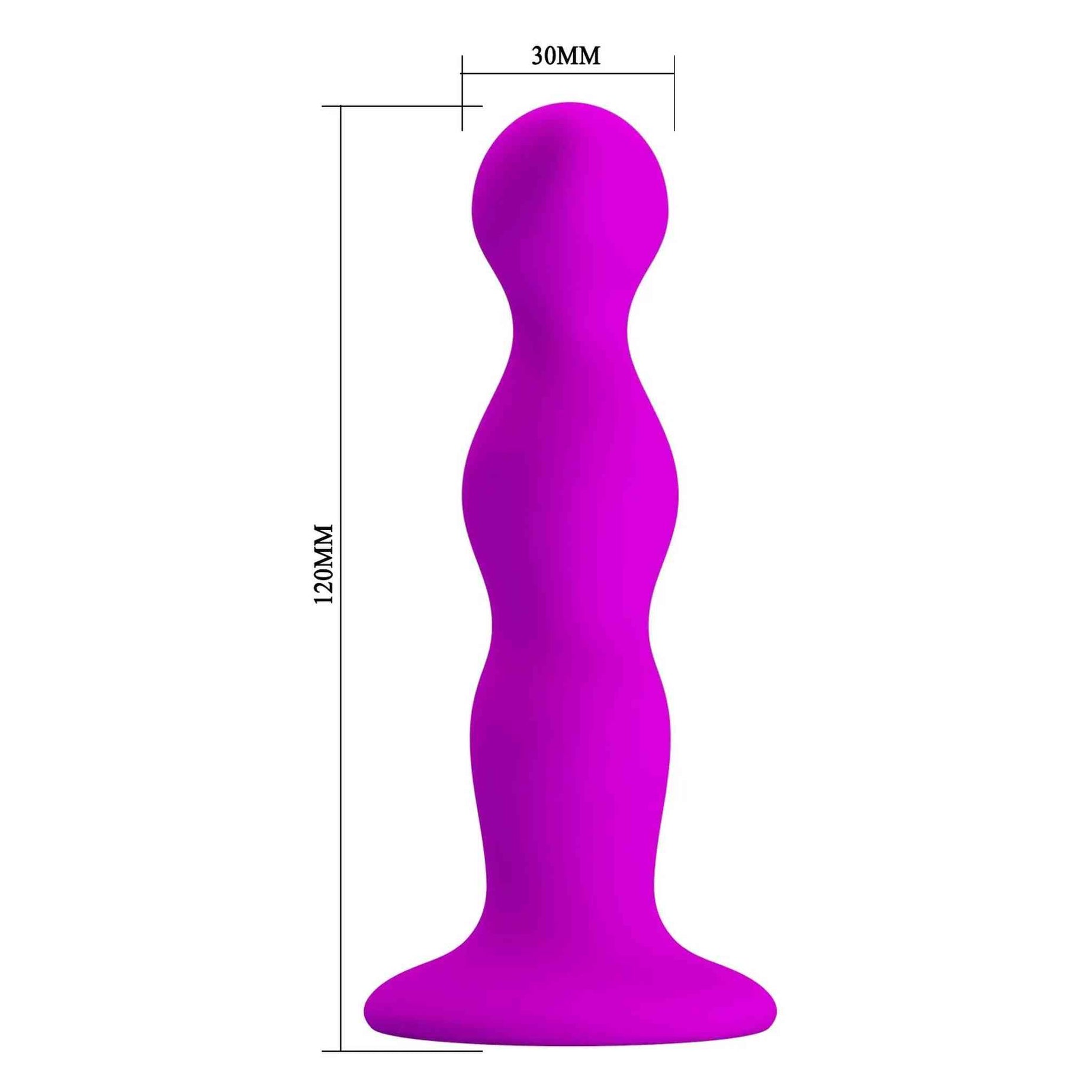 Dildo anale ondulato in silicone con ventosa - Viola