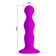 Dildo anale ondulato in silicone con ventosa - Viola