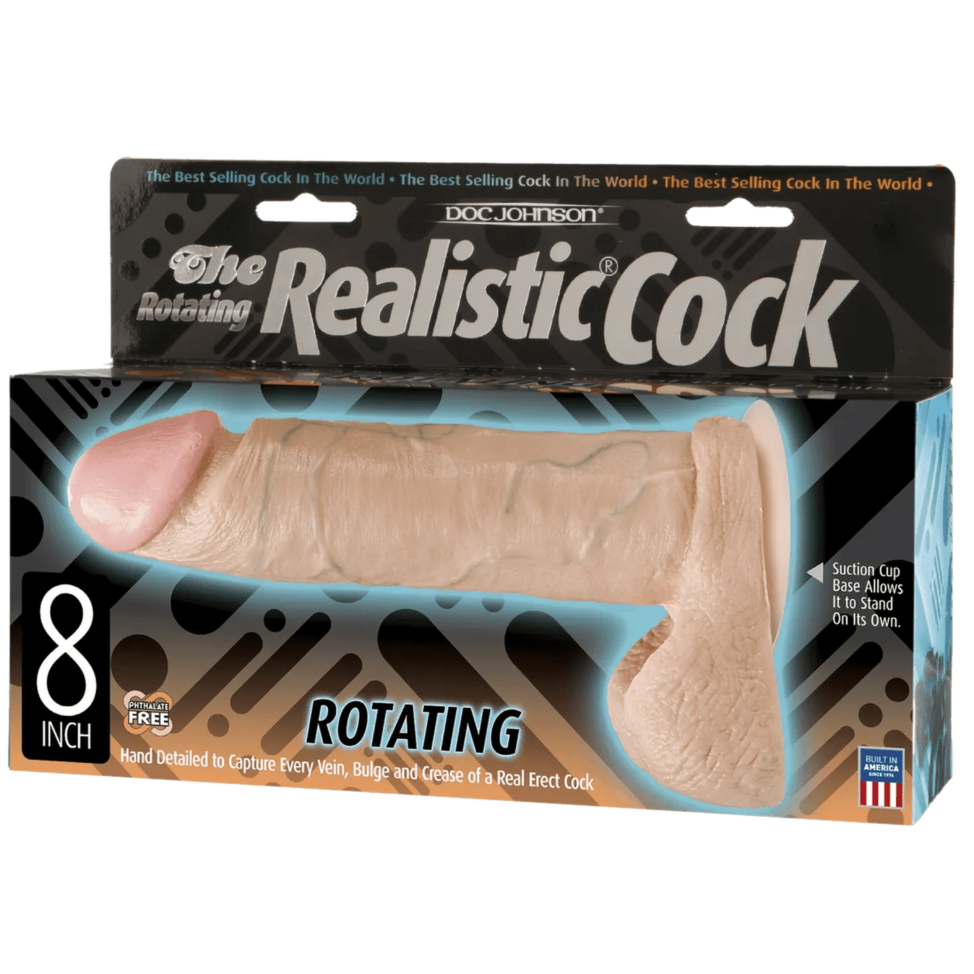 Doc Johnson The Rotating Realistic Cock 8 inch. Flesh