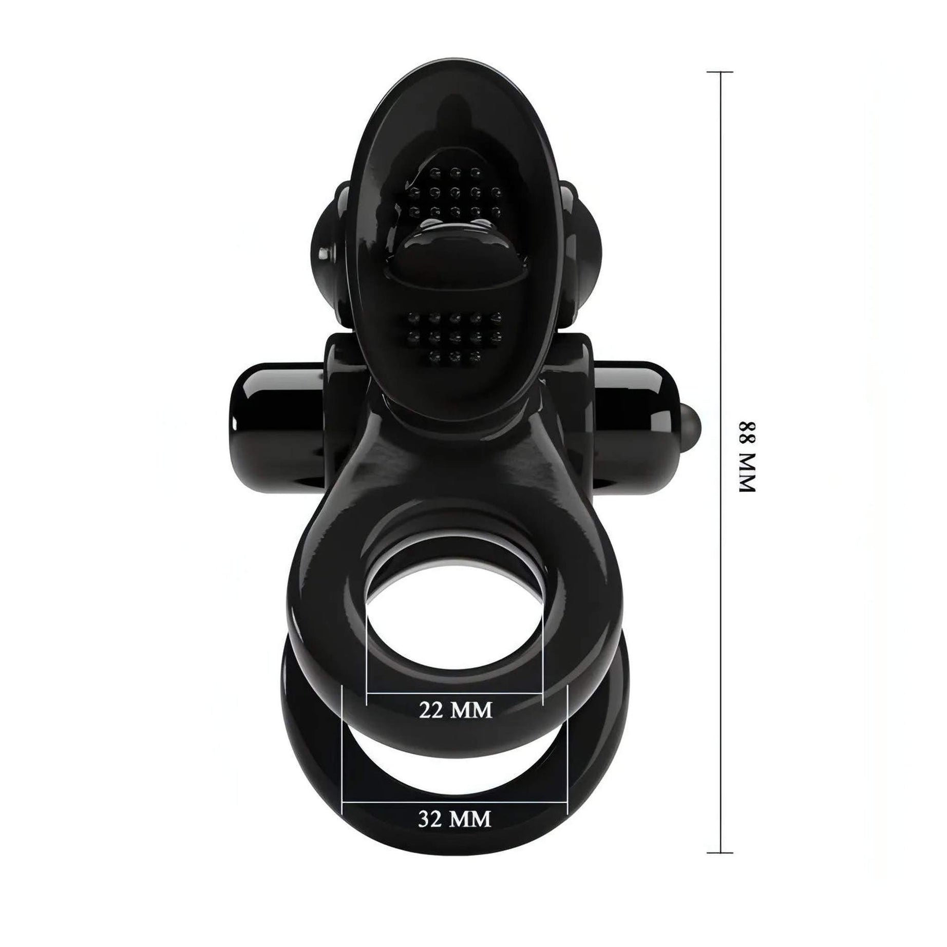 Doppio Anello Vibrante con Lingua per la Stimolazione Clitoridea