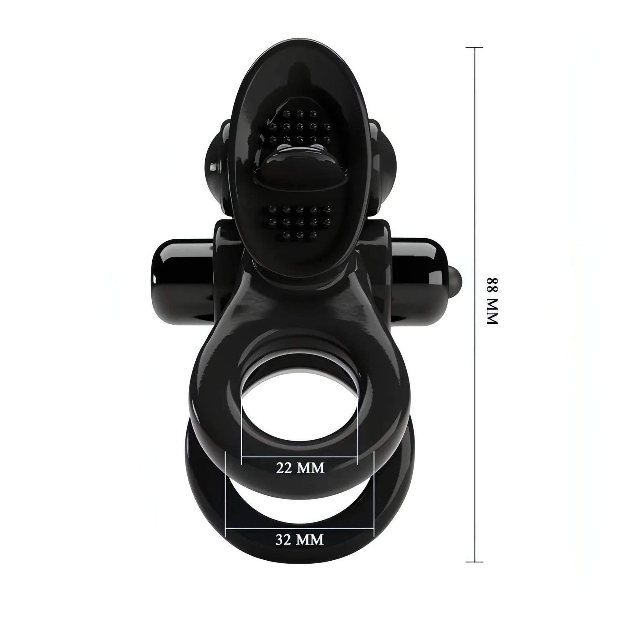 Doppio Anello Vibrante con Lingua per la Stimolazione Clitoridea