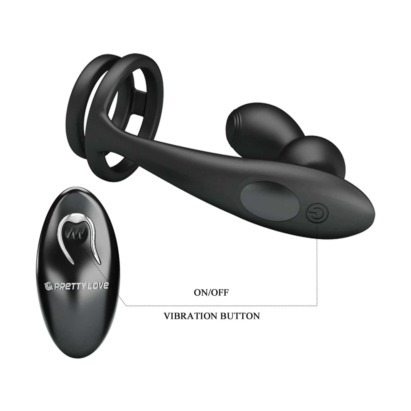 Telecomando Pretty Love per stimolatore vibrante con pulsanti ON/OFF