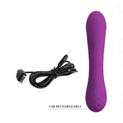 Vibratore rabbit viola ricaricabile USB con cavo incluso e certificazione