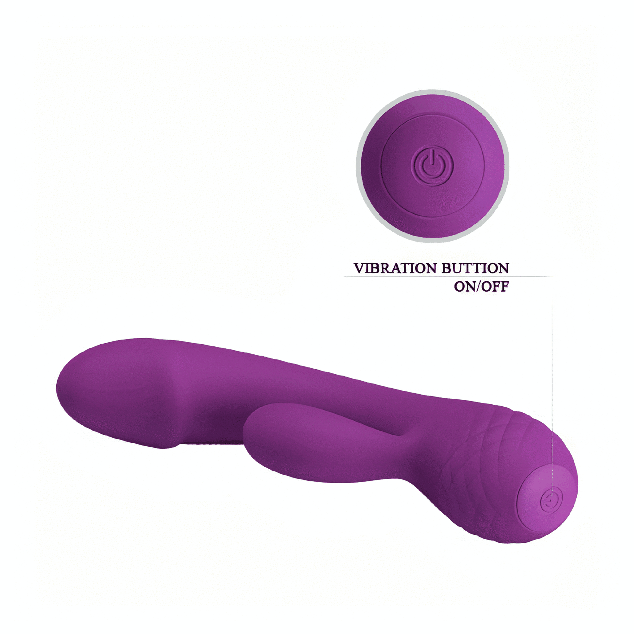Doreen Vibratore Rabbit realizzato in Silicone Soft Touch - 12 modalità di vibrazione, Extra Morbido, Ricaricabile, Viola