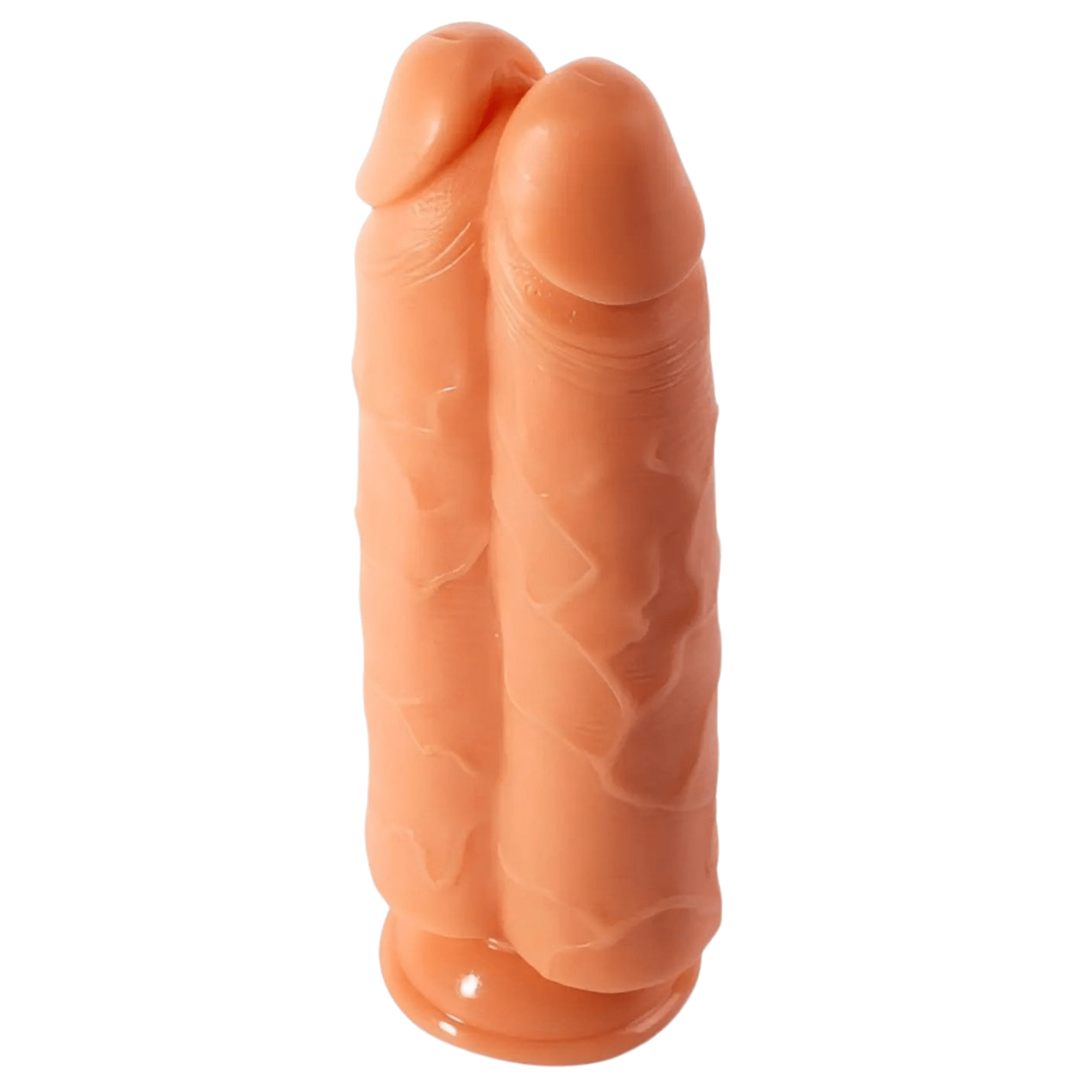 Double Penetration 11'' Dildo con Ventosa – Rosa Carne - GoEstasy