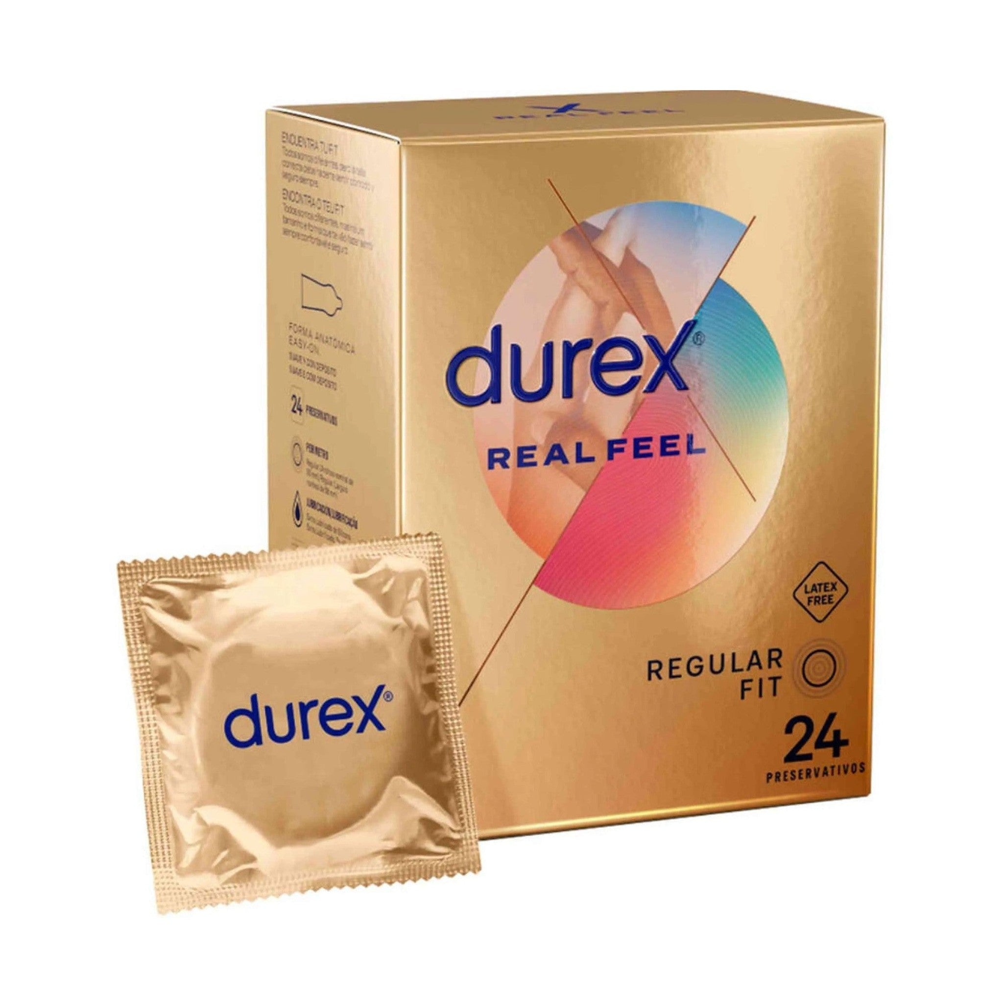 Durex Real Feel senza lattice - Profilattici ultra sottili, confezione da 24 px
