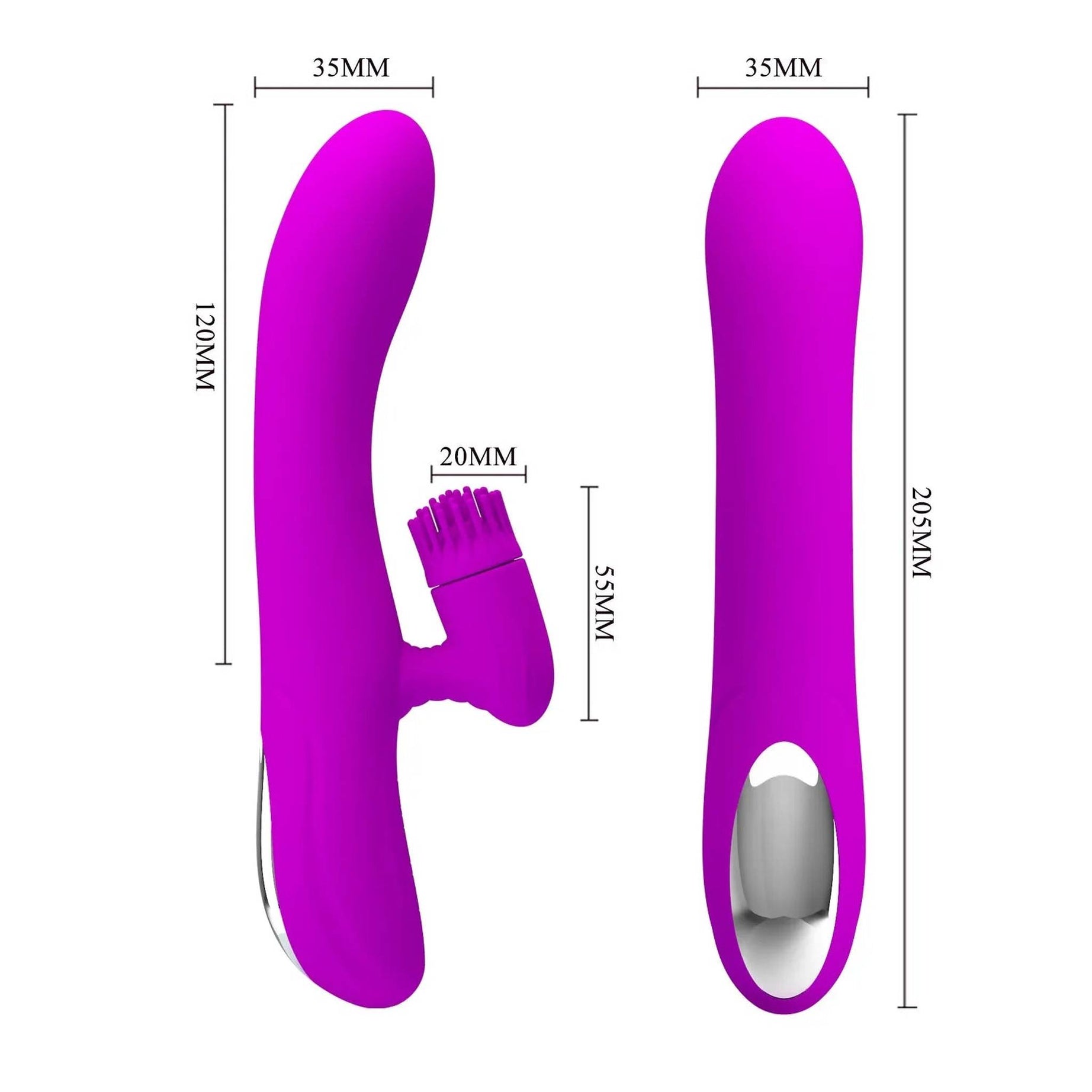 Elton Vibratore Rabbit con stimolatore clitorideo a spazzole roteanti