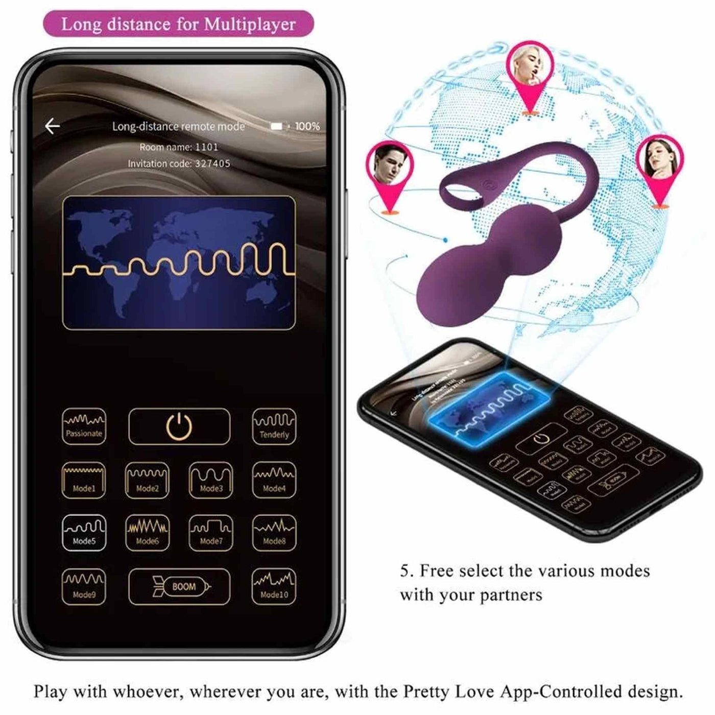 Elvira Palline Vibranti in Silicone con Comando tramite Smartphone
