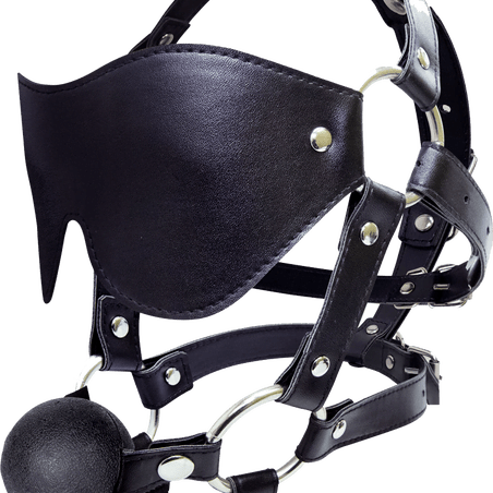 Face Harness con Gag e Maschera in Ecopelle - GoEstasy