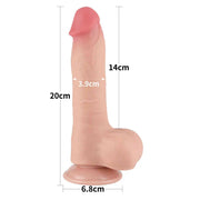 Fallo 8″ Scappellabile come un pene vero - Rosa Carne