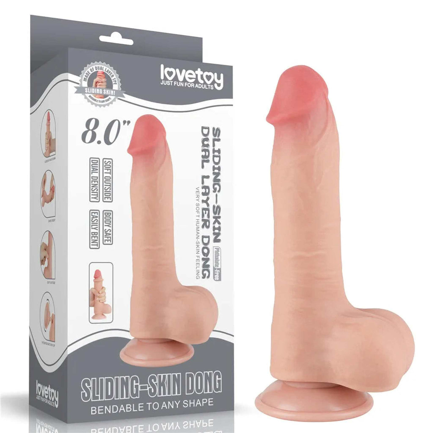 Fallo 8″ Scappellabile come un pene vero - Rosa Carne
