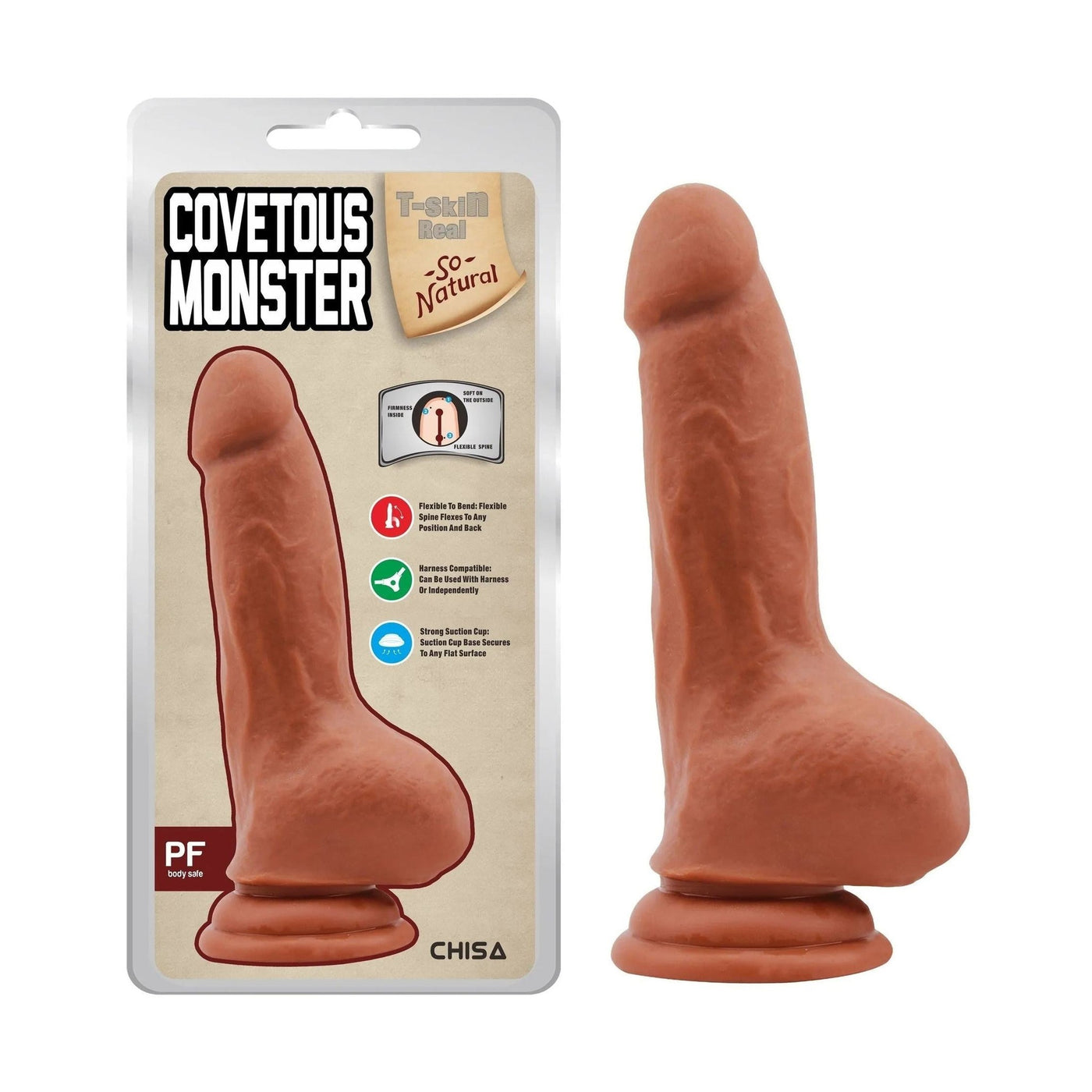 Confezione COVETOUS MONSTER T-skin Real So-Natural con dildo