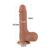 Fallo Mulatto Super Realistico con Pelle Scorrevole come un Membro Vero - 7.5″