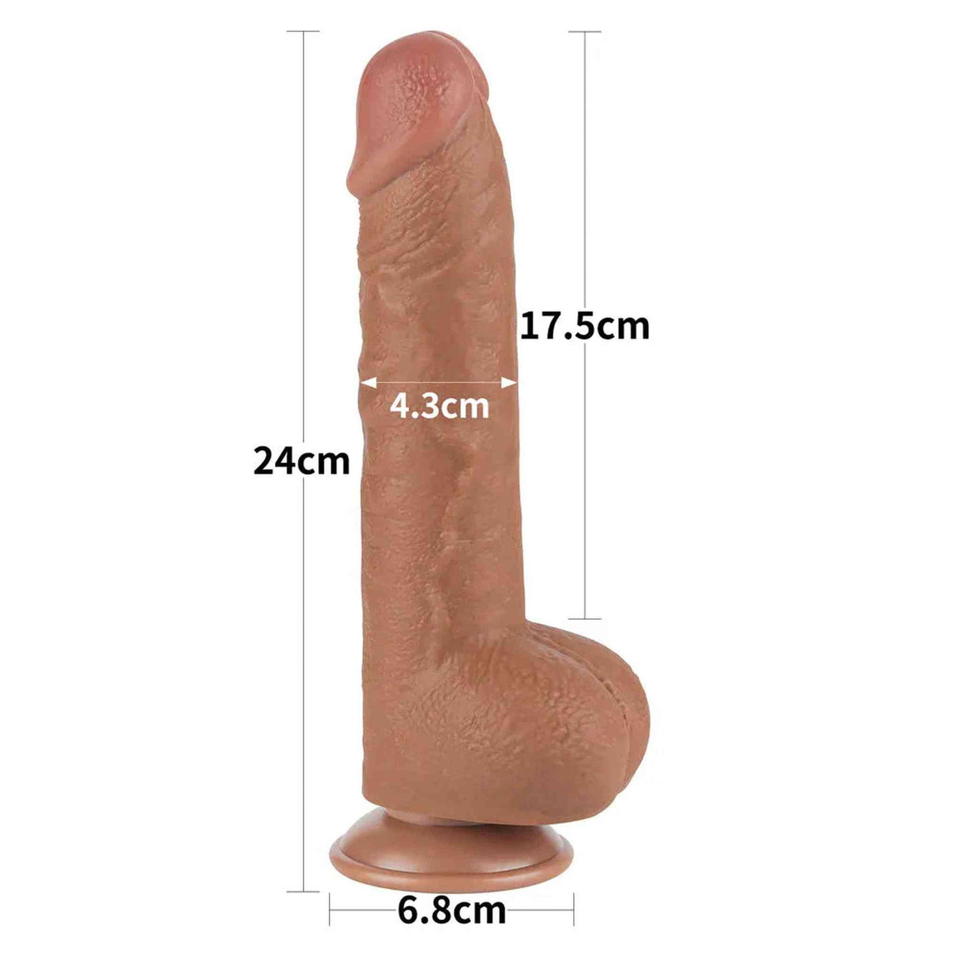 Fallo Mulatto Super Realistico con Pelle Scorrevole come un Membro Vero - 9.5″