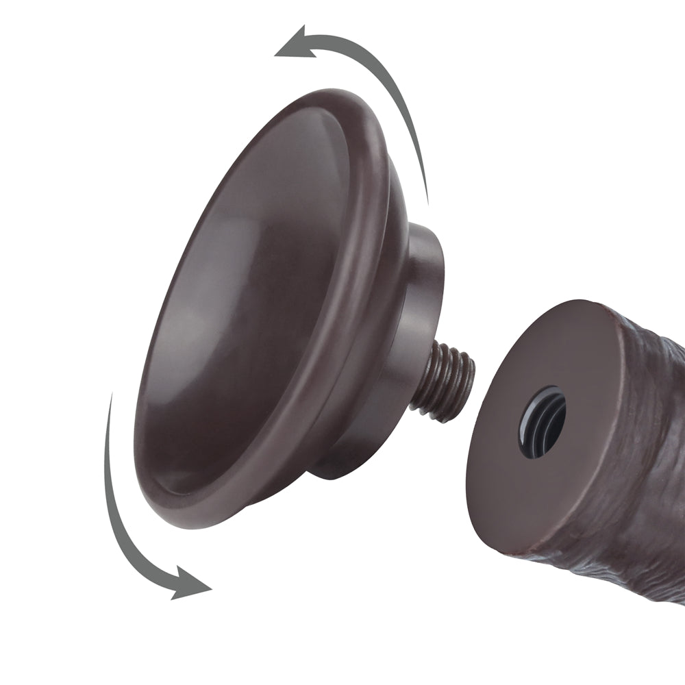 Fallo Nero 8″ Con Pelle Scorrevole e Ventosa