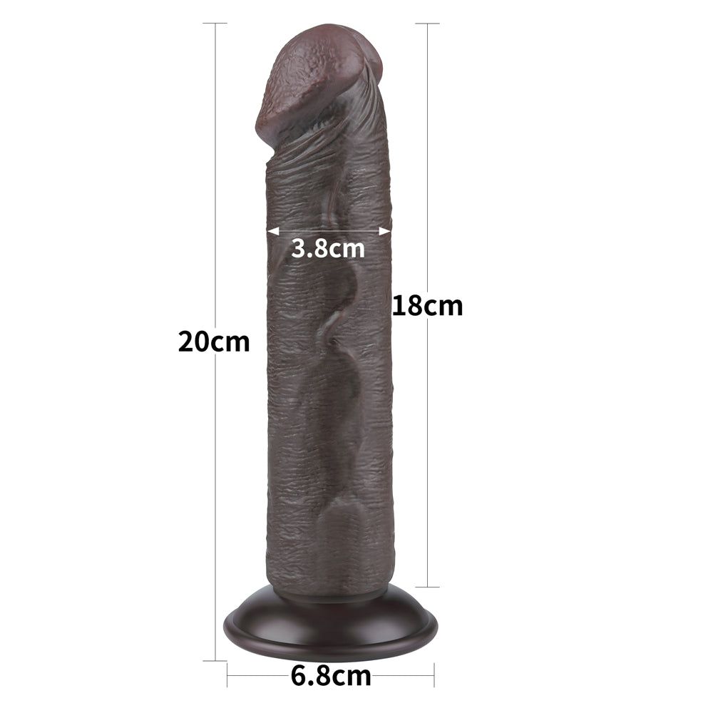 8″ Sliding Skin Dual Layer Dong Black II