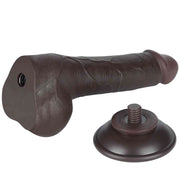 Fallo Nero Super Realistico con Pelle Scorrevole come un Membro Vero - 7.5″