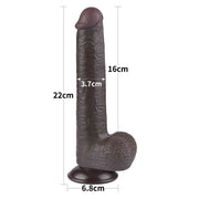 Fallo Nero Super Realistico con Pelle Scorrevole come un Membro Vero - 9″