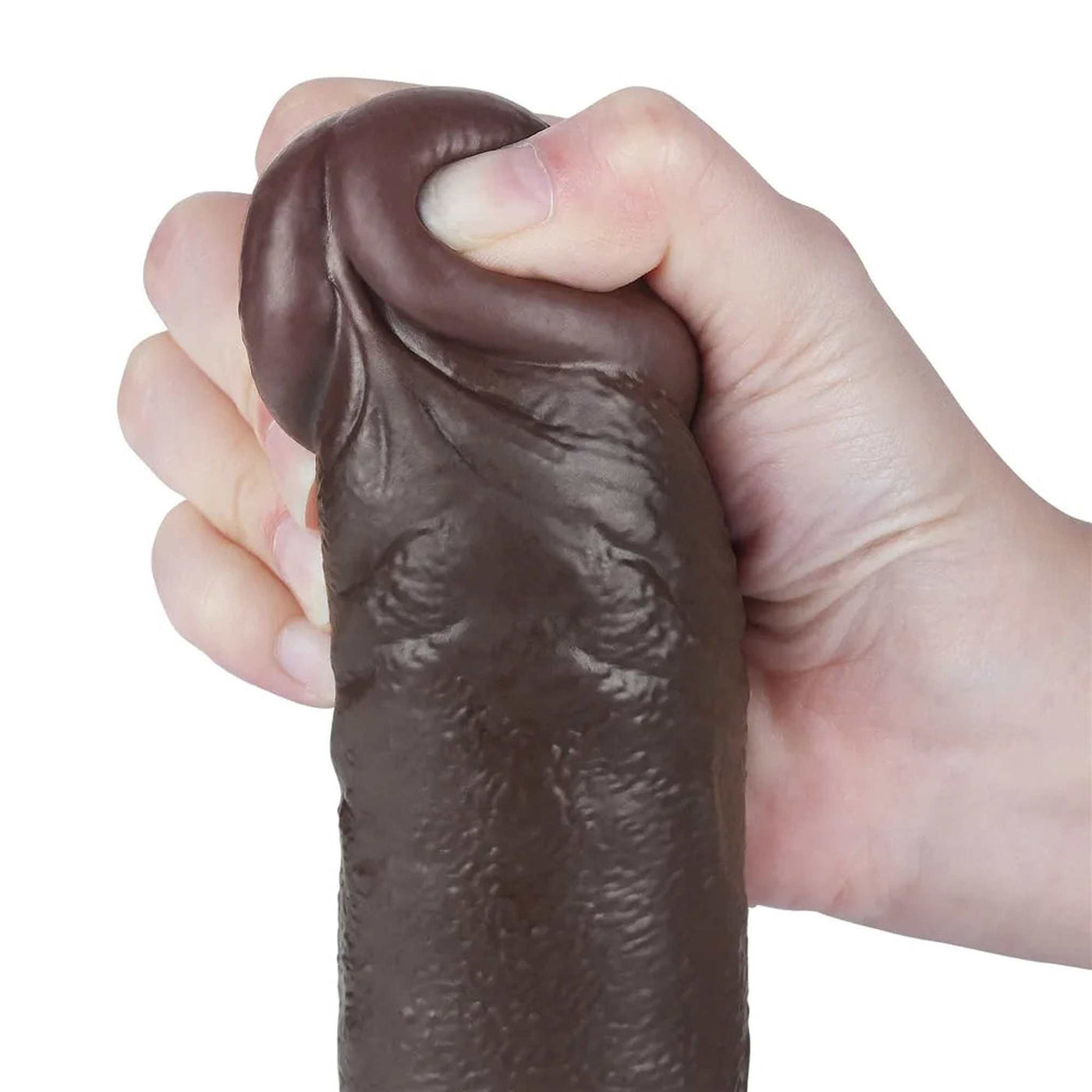 Fallo Nero Super Realistico con Pelle Scorrevole come un Membro Vero - 9.5″