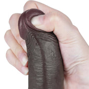 Fallo Nero Super Realistico con Pelle Scorrevole come un Membro Vero - 9″