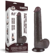 Fallo Nero Super Realistico con Pelle Scorrevole come un Membro Vero - 9″