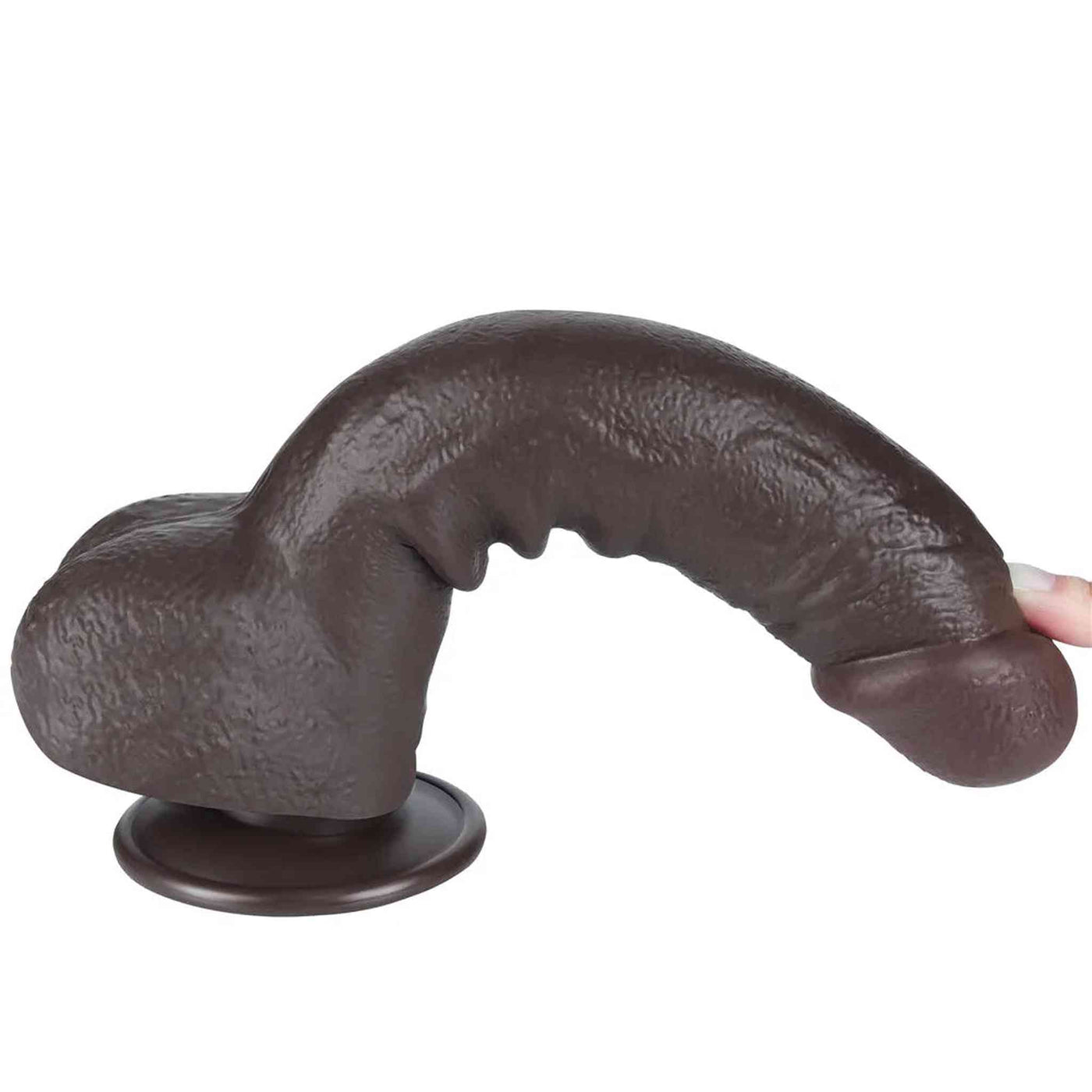 Fallo Nero Super Realistico con Pelle Scorrevole come un Membro Vero - 9.5″