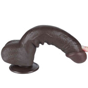 Fallo Nero Super Realistico con Pelle Scorrevole come un Membro Vero - 9.5″