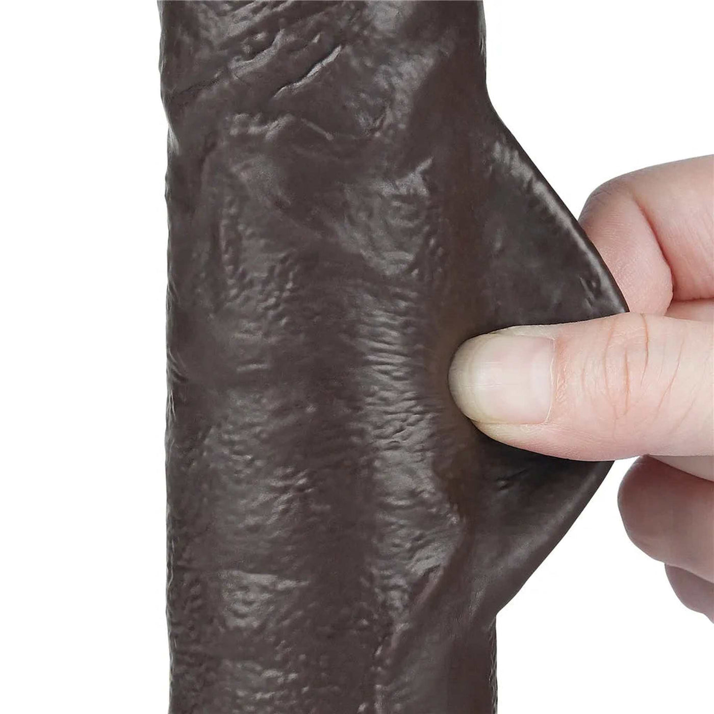 Fallo Nero Super Realistico con Pelle Scorrevole come un Membro Vero - 9.5″