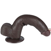 Fallo Nero Super Realistico con Pelle Scorrevole come un Membro Vero - 9″