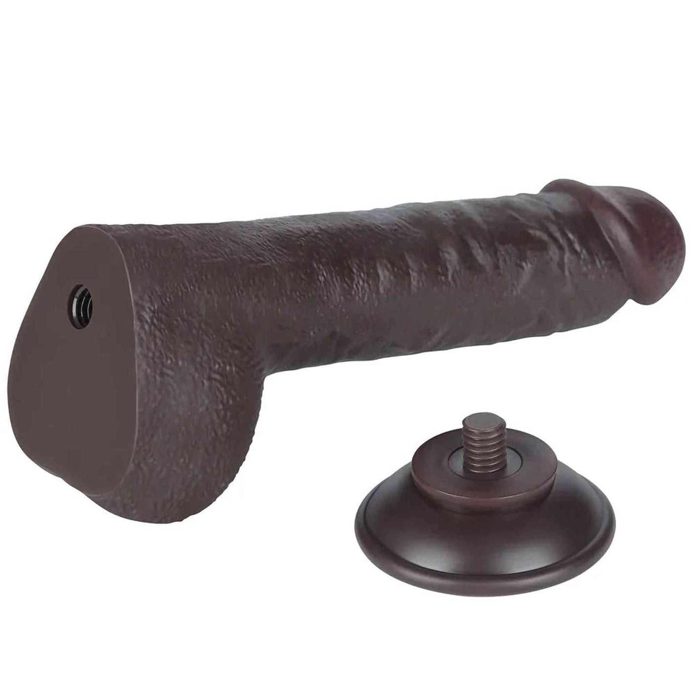 Fallo Nero Super Realistico con Pelle Scorrevole come un Membro Vero - 9.5″