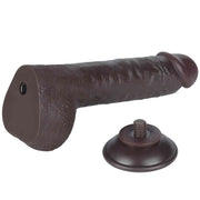 Fallo Nero Super Realistico con Pelle Scorrevole come un Membro Vero - 9.5″