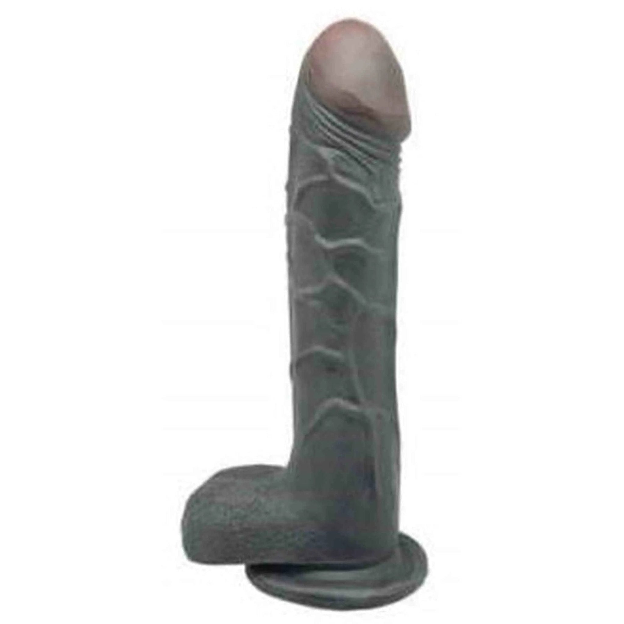 Fallo Realistico Con Testicoli e Ventosa - Nero, Super Morbido