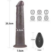Fallo Realistico Vibrante e Roteante Con Ventosa e Telecomando Wireless 10″ Nero