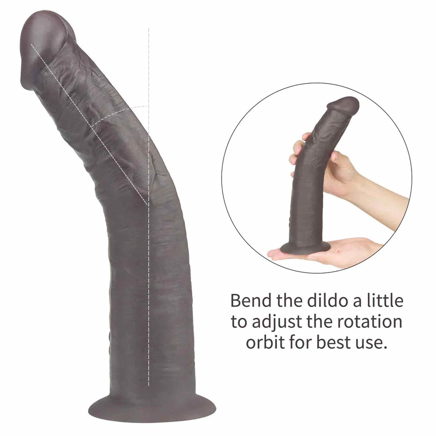 Fallo Realistico Vibrante e Roteante Con Ventosa e Telecomando Wireless 10″ Nero