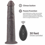 Fallo Realistico Vibrante e Roteante Con Ventosa e Telecomando Wireless 10″ Nero