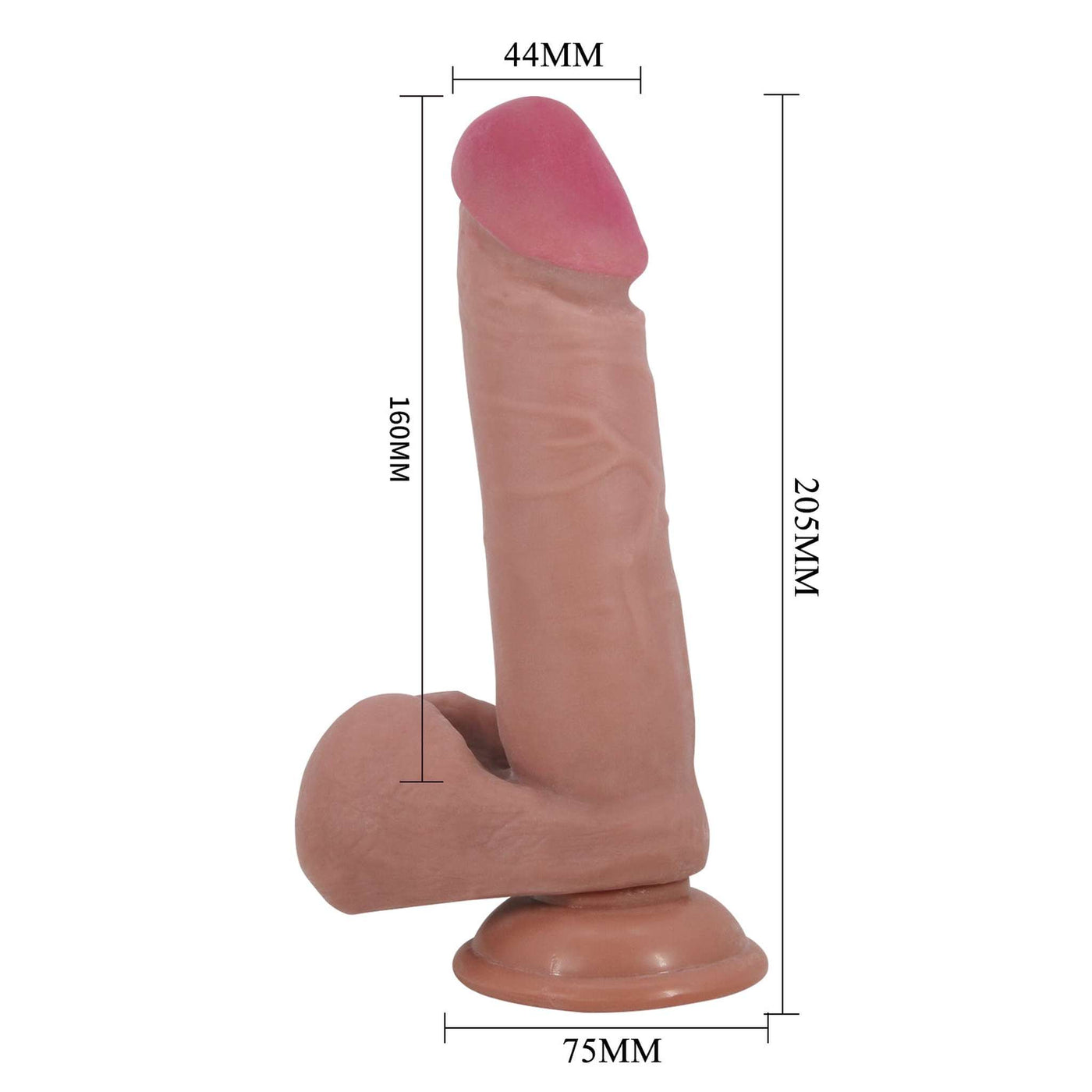 Fallo Scappellabile Con Ventosa e Testicoli 20.5 cm