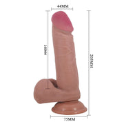Fallo Scappellabile Con Ventosa e Testicoli 20.5 cm